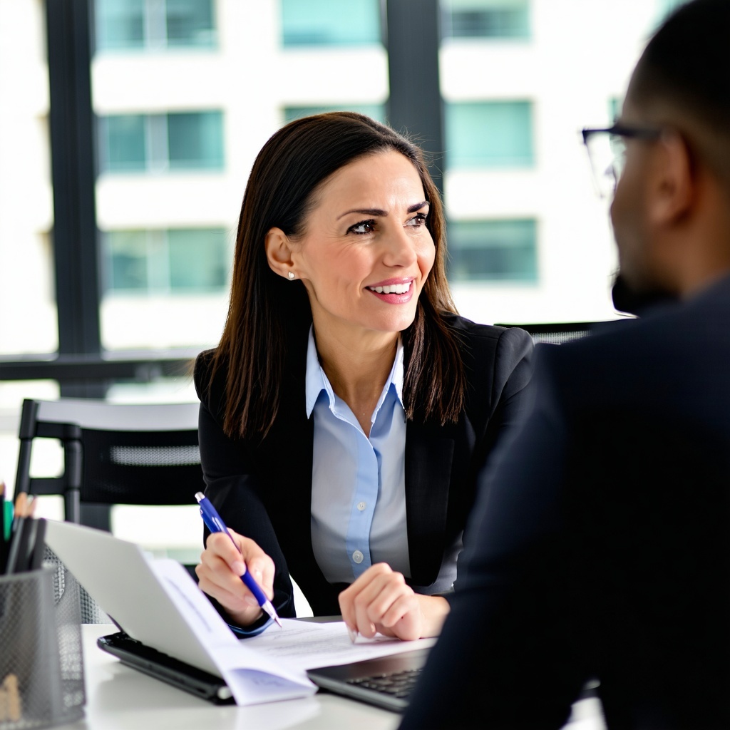 business woman working at desk with colleague-1 business woman working at desk with colleague-1